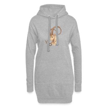 Signe du zodiaque Capricorne - Sweat-shirt à capuche long Femme - gris chiné - Devant