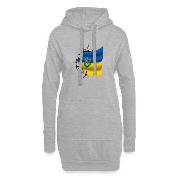 Flagge der Ukraine - Ukraine - Flagge Broken Design - Hoodie-Kleid - Grau meliert - Vorne