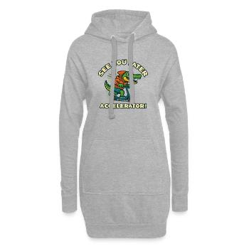 Crocodile en scooter - Sweat-shirt à capuche long Femme - gris chiné - Devant