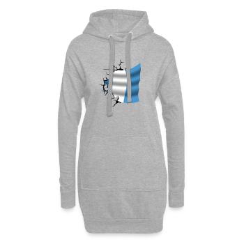 Drapeau du Guatemala - Guatemala - Drapeau Broken Des - Sweat-shirt à capuche long Femme - gris chiné - Devant