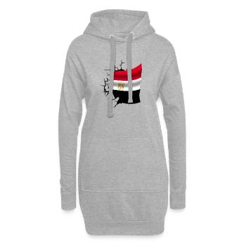 Drapeau de l’Égypte - Égypte - Drapeau Broken Design - Sweat-shirt à capuche long Femme - gris chiné - Devant