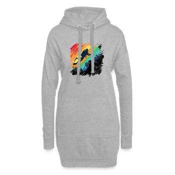 Illustration de plongeur sous-marin vif - Sweat-shirt à capuche long Femme - gris chiné - Devant