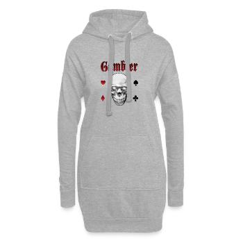 Joueur - Sweat-shirt à capuche long Femme - gris chiné - Devant