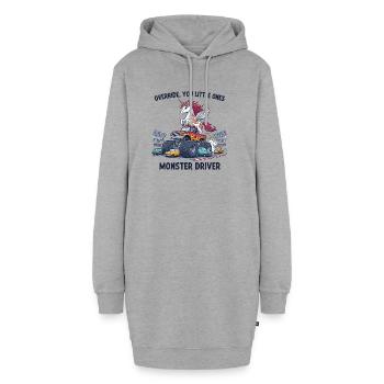 Monster Truck Einhorn - Hoodie-Kleid - Grau meliert - Vorne