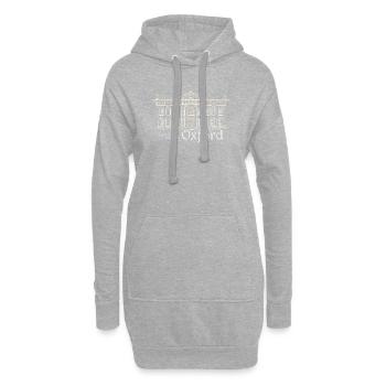 Oxford, Handzeichnung Clarendon-Gebäude, England - Hoodie-Kleid - Grau meliert - Vorne