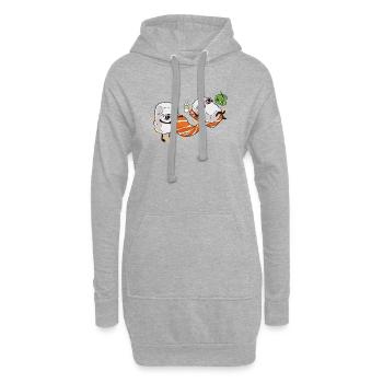 Sushis d’été - Sweat-shirt à capuche long Femme - gris chiné - Devant