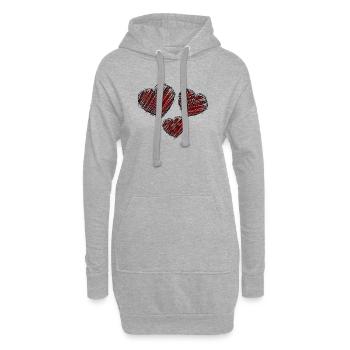 GELIEBTE. HERZ. MEISTER. VIELEN DANK. DANKE HERRIN. - Hoodie-Kleid - Grau meliert - Vorne