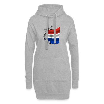 Bandera Paraguay - Paraguay - Flagge Broken Design - Hoodie-Kleid - Grau meliert - Vorne