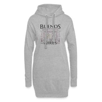 Buenos Aires, Argentinien, Zeichnung Kunstmuseum - Hoodie-Kleid - Grau meliert - Vorne