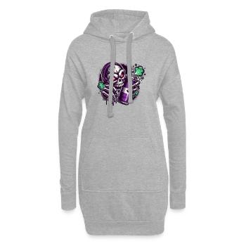 Pulvérisateur de crâne - Sweat-shirt à capuche long Femme - gris chiné - Devant