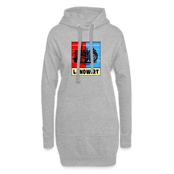 Conception du tracteur agricole - Sweat-shirt à capuche long Femme - gris chiné - Devant