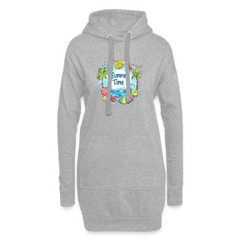 Éclaboussure d’été - Sweat-shirt à capuche long Femme - gris chiné - Devant