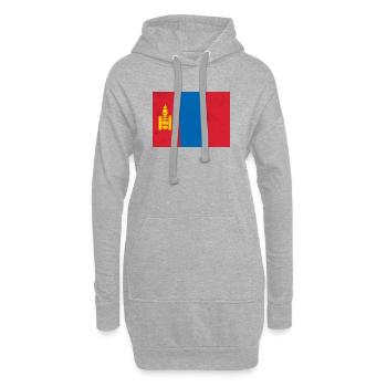 Flagge der Mongolei - Hoodie-Kleid - Grau meliert - Vorne