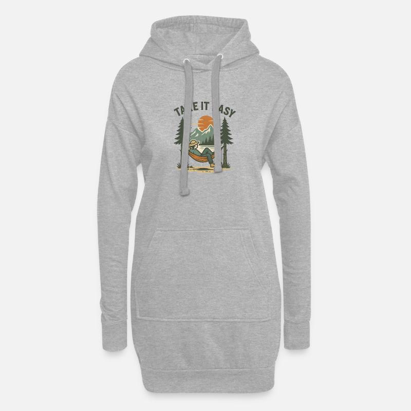 Take It Easy - Hoodie-Kleid - Grau meliert