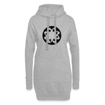 Christlich-armenisches Symbol der Ewigkeit - Schwarzer Kreis - Hoodie-Kleid - Grau meliert - Vorne
