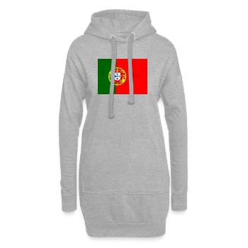 Drapeau du Portugal - Sweat-shirt à capuche long Femme - gris chiné - Devant