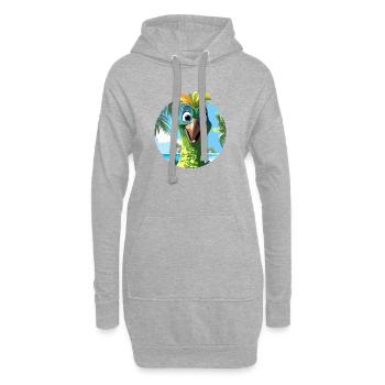 oiseau exotique et palmiers dessin - Sweat-shirt à capuche long Femme - gris chiné - Devant