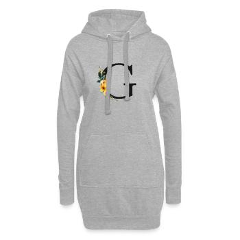 G Monogram, Floral, Personalizable - Hoodie Dress - heather grey - Front