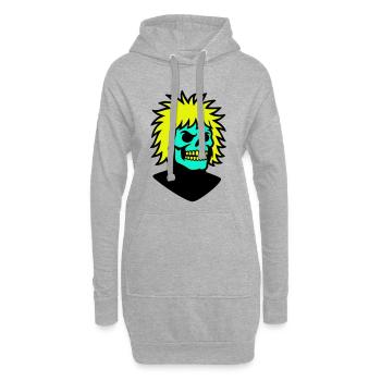 Skullman avec une coiffure cool - Sweat-shirt à capuche long Femme - gris chiné - Devant