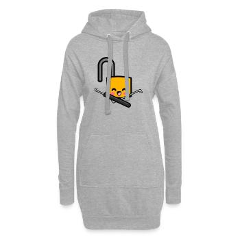 Troglodyte Martin - Sweat-shirt à capuche long Femme - gris chiné - Devant