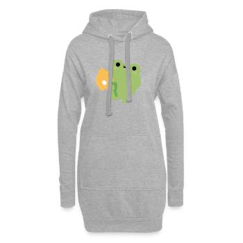 Grenouille romantique - Sweat-shirt à capuche long Femme - gris chiné - Devant