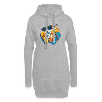 Sommer - Hoodie-Kleid - Grau meliert - Vorne