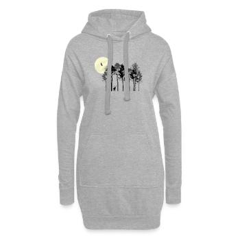 Mystische Nachtwald-Silhouette - Hoodie-Kleid - Grau meliert - Vorne