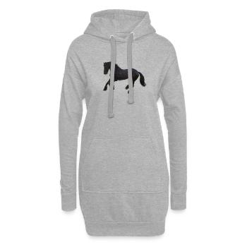 Cheval - Sweat-shirt à capuche long Femme - gris chiné - Devant