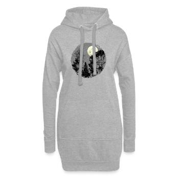 Heilige Nachtwaldszene - Hoodie-Kleid - Grau meliert - Vorne