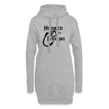 Süchtig nach Fishing Bold Bass Art - Hoodie-Kleid - Grau meliert - Vorne