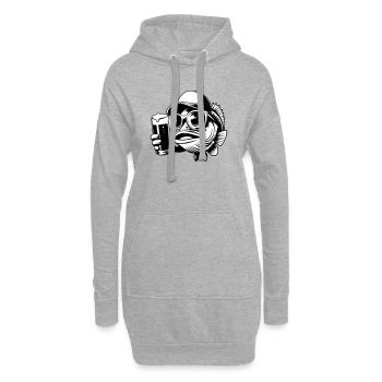 Angeln Bier Kumpel - Hoodie-Kleid - Grau meliert - Vorne