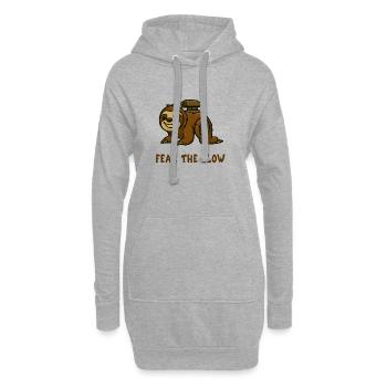 Angst vor der Langsamkeit - Faultier Design - Hoodie-Kleid - Grau meliert - Vorne