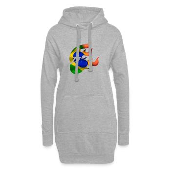 Flagge von Brasilien - Brasilien - Ninja - Hoodie-Kleid - Grau meliert - Vorne