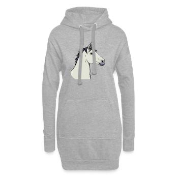 Weisses Pferd - Hoodie-Kleid - Grau meliert - Vorne