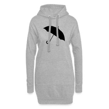 Silhouette de parapluie classique - Sweat-shirt à capuche long Femme - gris chiné - Devant