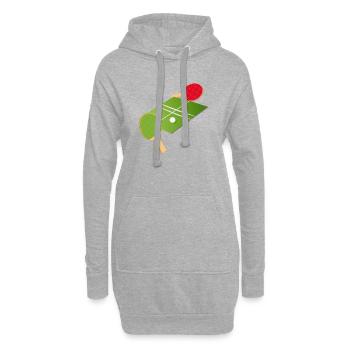 Tischtennis Turnier – zwei Schläger & Spielfeld - Hoodie-Kleid - Grau meliert - Vorne