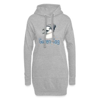 Moin Vogel Möwe Nordsee Guten Tag Beanie Mütze - Hoodie-Kleid - Grau meliert - Vorne