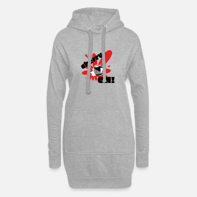 Kirsche auf! - Hoodie-Kleid - Grau meliert