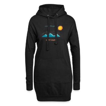 Verloren? Vielleicht. Glücklich? Immer - Hoodie-Kleid - Schwarz - Vorne