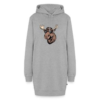 Elch - Hoodie-Kleid - Grau meliert - Vorne