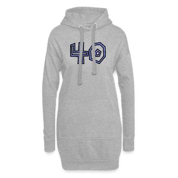 40. 40 ANS. 40e ANNIVERSAIRE. ANNIVERSAIRE 40 ANS. - Sweat-shirt à capuche long Femme - gris chiné - Devant