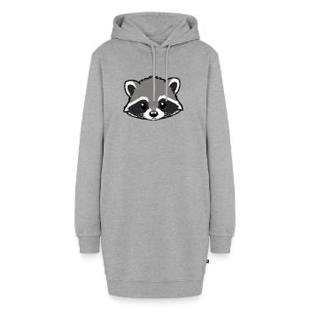 Raton laveur - Sweat-shirt à capuche long Femme - gris chiné - Devant