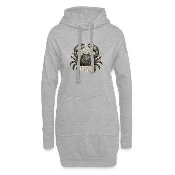 Filigrane Krabbenornament im Kreis - Hoodie-Kleid - Grau meliert - Vorne