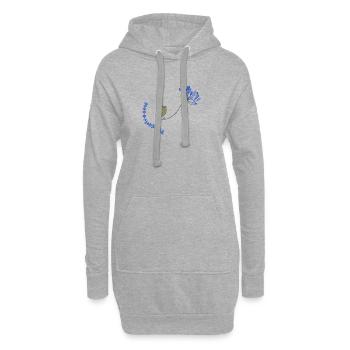 Vogel mit Blume - Hoodie-Kleid - Grau meliert - Vorne
