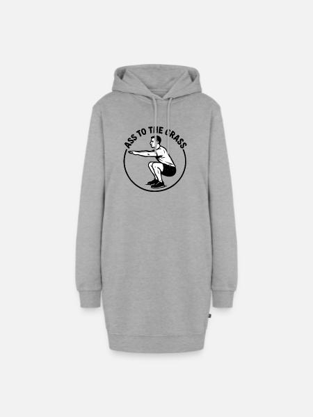 Ass to the grass - Hoodie Dress - heather grey