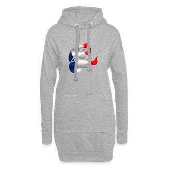 Drapeau de la France - France - Ninja - Sweat-shirt à capuche long Femme - gris chiné - Devant