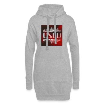 Oslo Skyline Spiegelbild – Norwegen Architektur - Hoodie-Kleid - Grau meliert - Vorne
