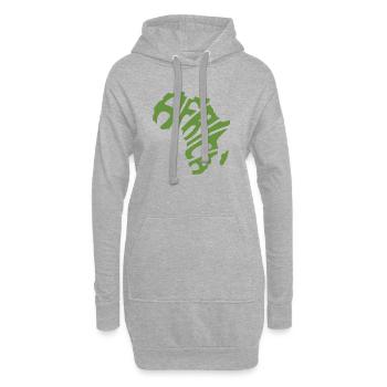 Carte de l’Afrique Word Art - Sweat-shirt à capuche long Femme - gris chiné - Devant