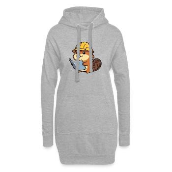 Beaver Builder Bob Plan of Builder Builder Builder - Hoodie Dress - heather grey - Front