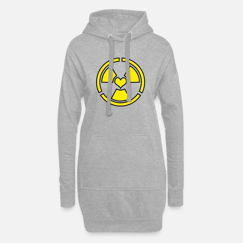 Liebe Strahlung - Hoodie-Kleid - Grau meliert